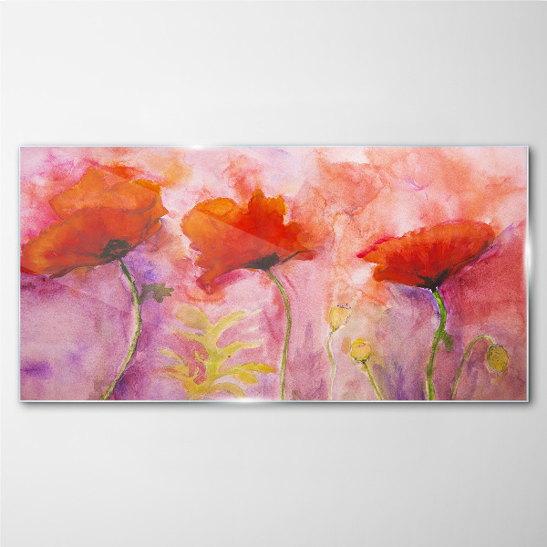 A floral dream in shades of pink Wall art on glass