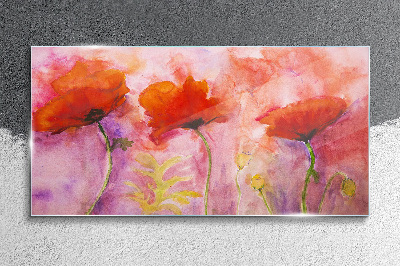A floral dream in shades of pink Wall art on glass