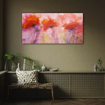 A floral dream in shades of pink Wall art on glass