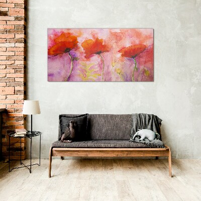 A floral dream in shades of pink Wall art on glass