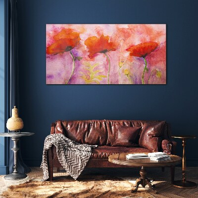 A floral dream in shades of pink Wall art on glass