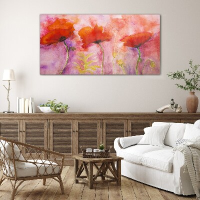 A floral dream in shades of pink Wall art on glass