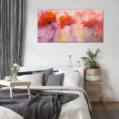A floral dream in shades of pink Wall art on glass