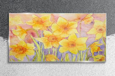Daffodils' Flower Dance Wall art on glass