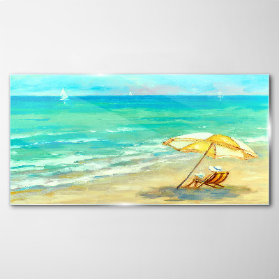 Summer holidays by the sea Wall art on glass