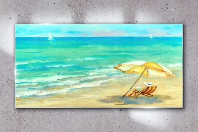 Summer holidays by the sea Wall art on glass