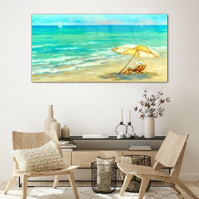 Summer holidays by the sea Wall art on glass