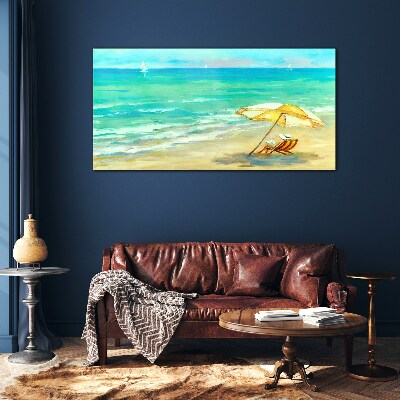 Summer holidays by the sea Wall art on glass