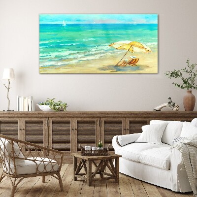 Summer holidays by the sea Wall art on glass