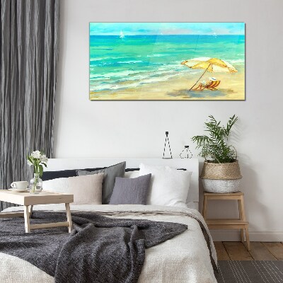 Summer holidays by the sea Wall art on glass