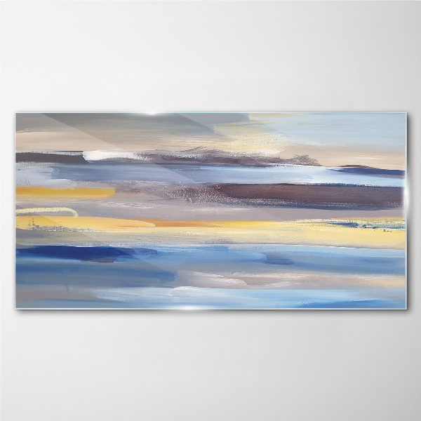 Calm waves of colors Wall art on glass