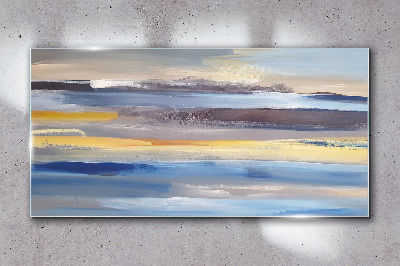 Calm waves of colors Wall art on glass