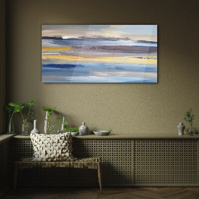 Calm waves of colors Wall art on glass