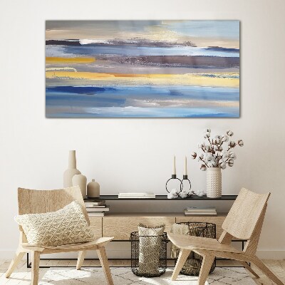 Calm waves of colors Wall art on glass