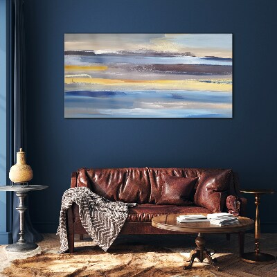 Calm waves of colors Wall art on glass