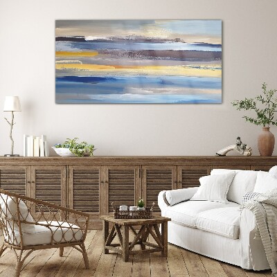 Calm waves of colors Wall art on glass