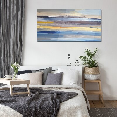Calm waves of colors Wall art on glass