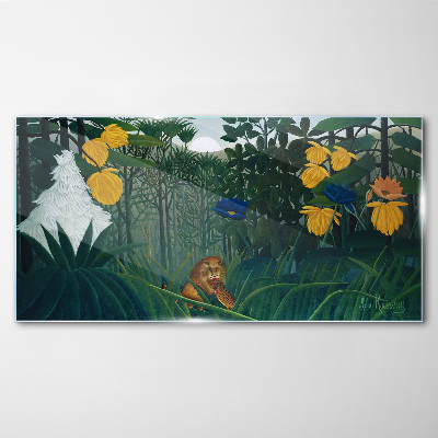 Mysterious forest with wild nature Wall art on glass
