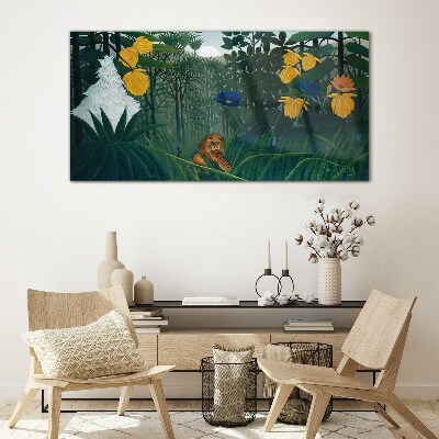 Mysterious forest with wild nature Wall art on glass