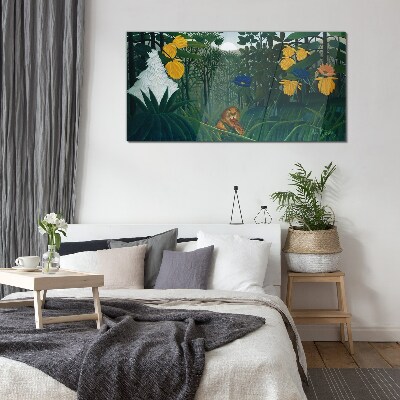 Mysterious forest with wild nature Wall art on glass