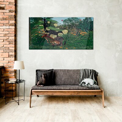 The mysterious world of the jungle Wall art on glass
