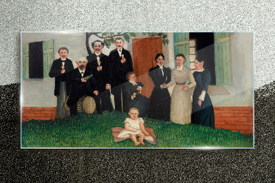 Family meeting in the garden Wall art on glass