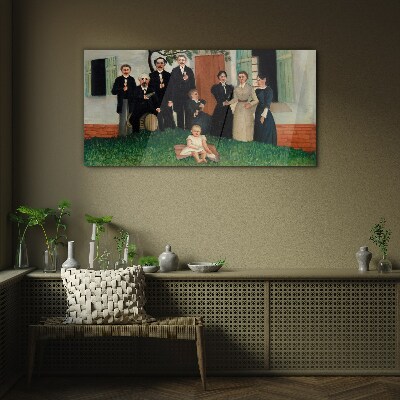 Family meeting in the garden Wall art on glass