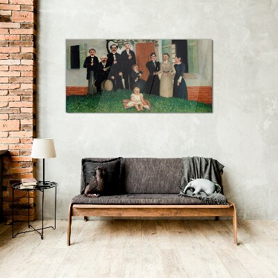 Family meeting in the garden Wall art on glass