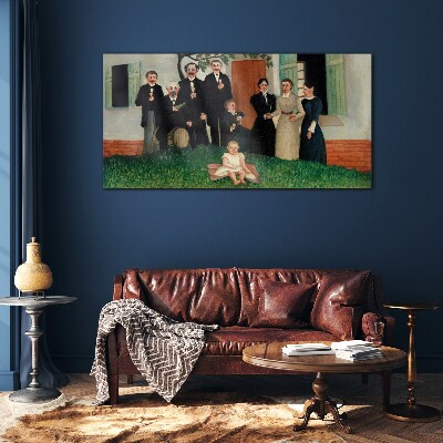 Family meeting in the garden Wall art on glass