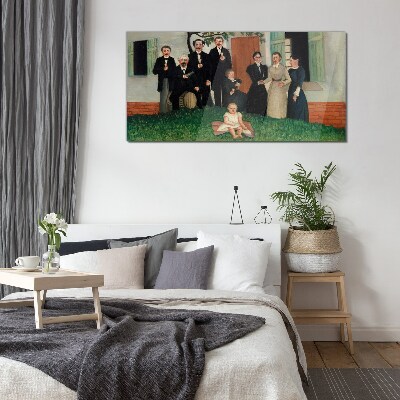 Family meeting in the garden Wall art on glass
