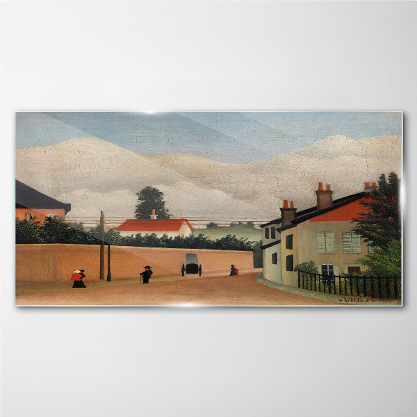 A quiet street in the landscape Wall art on glass
