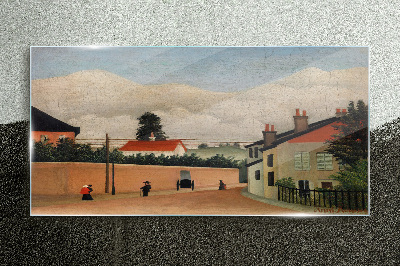 A quiet street in the landscape Wall art on glass