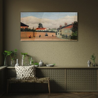 A quiet street in the landscape Wall art on glass