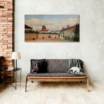A quiet street in the landscape Wall art on glass