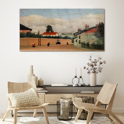 A quiet street in the landscape Wall art on glass