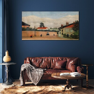 A quiet street in the landscape Wall art on glass
