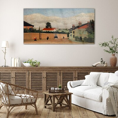 A quiet street in the landscape Wall art on glass