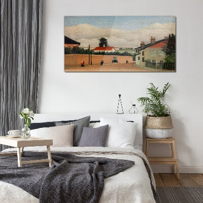 A quiet street in the landscape Wall art on glass