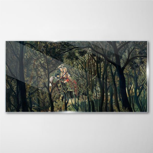 Mysterious Rider in the Forest Glass art print