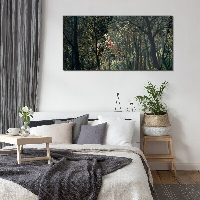 Mysterious Rider in the Forest Glass art print