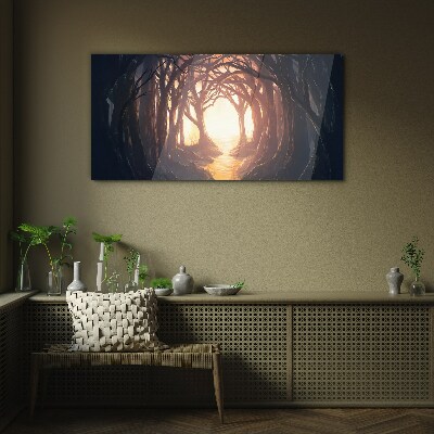 Light in the forest Wall art on glass
