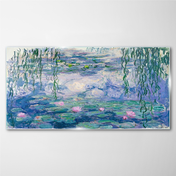 Monet water lilies Wall art on glass
