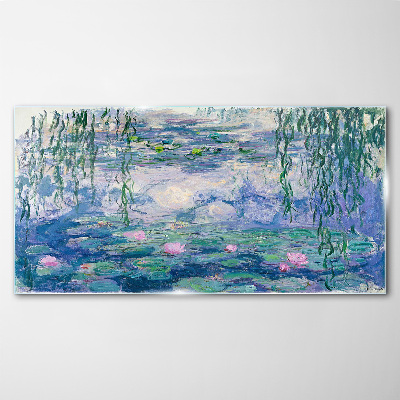 Monet water lilies Wall art on glass