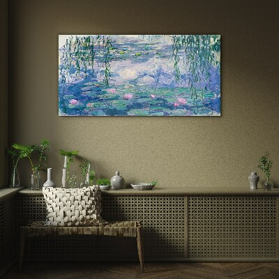 Monet water lilies Wall art on glass