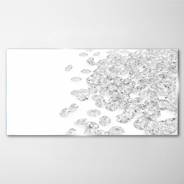 Crystal rain on white background Wall art on glass