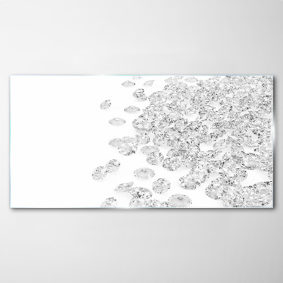 Crystal rain on white background Wall art on glass