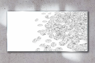 Crystal rain on white background Wall art on glass