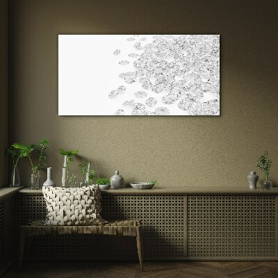 Crystal rain on white background Wall art on glass