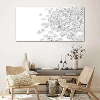 Crystal rain on white background Wall art on glass