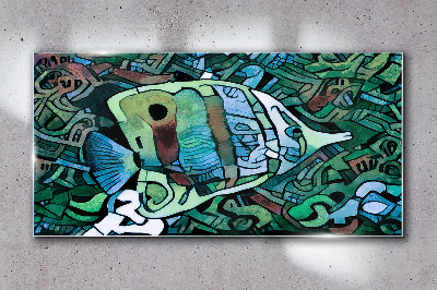 Colorful fish world Glass art print